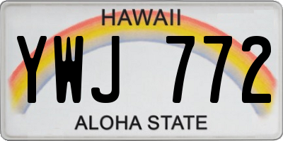 HI license plate YWJ772