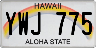 HI license plate YWJ775