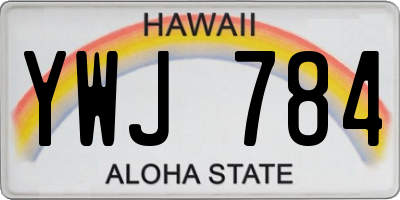 HI license plate YWJ784