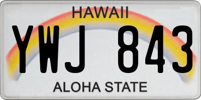 HI license plate YWJ843