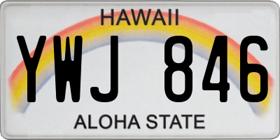 HI license plate YWJ846