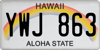 HI license plate YWJ863