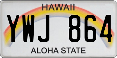 HI license plate YWJ864