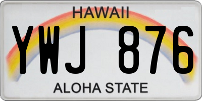 HI license plate YWJ876