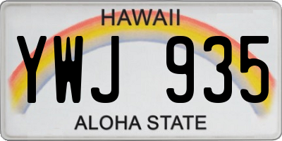 HI license plate YWJ935