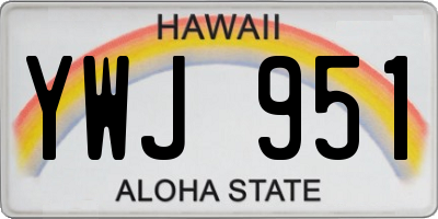 HI license plate YWJ951
