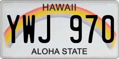 HI license plate YWJ970