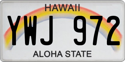 HI license plate YWJ972