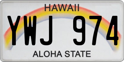 HI license plate YWJ974