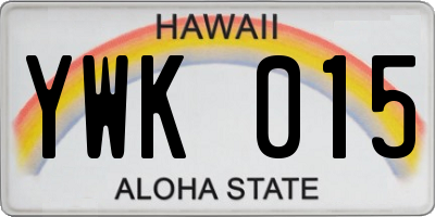 HI license plate YWK015