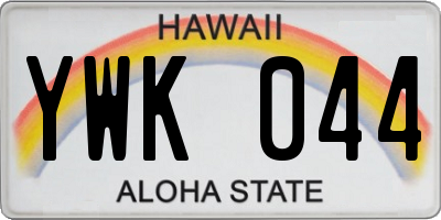 HI license plate YWK044