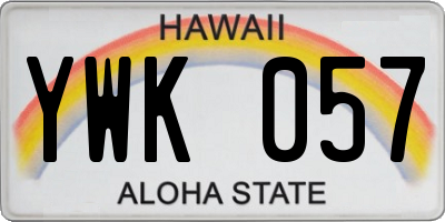 HI license plate YWK057