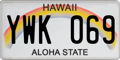 HI license plate YWK069