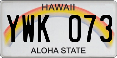 HI license plate YWK073