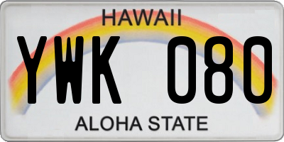 HI license plate YWK080
