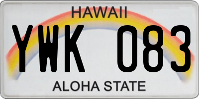 HI license plate YWK083