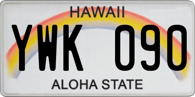 HI license plate YWK090