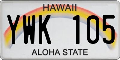HI license plate YWK105