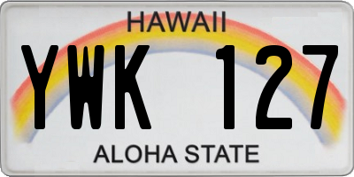 HI license plate YWK127