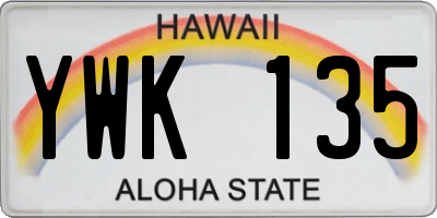HI license plate YWK135