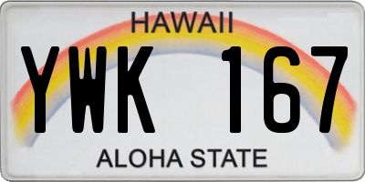 HI license plate YWK167