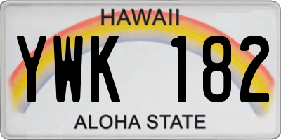 HI license plate YWK182