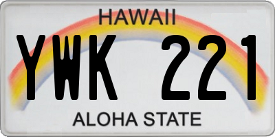 HI license plate YWK221
