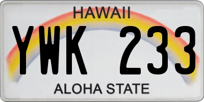HI license plate YWK233