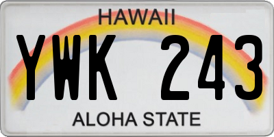 HI license plate YWK243