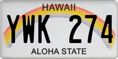 HI license plate YWK274