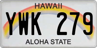HI license plate YWK279