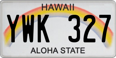 HI license plate YWK327