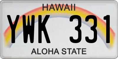 HI license plate YWK331