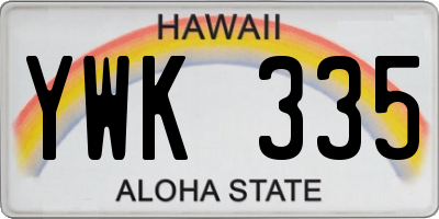 HI license plate YWK335