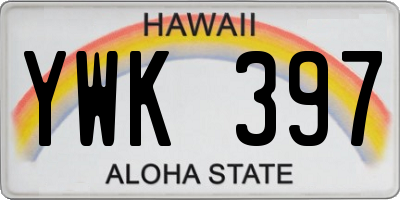 HI license plate YWK397