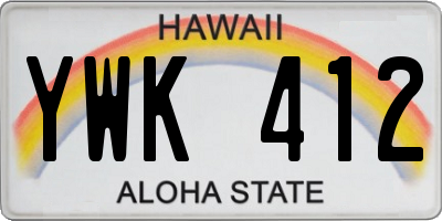 HI license plate YWK412