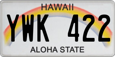 HI license plate YWK422