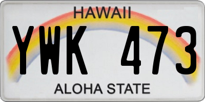 HI license plate YWK473