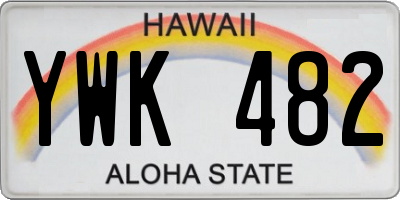 HI license plate YWK482