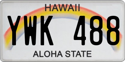 HI license plate YWK488