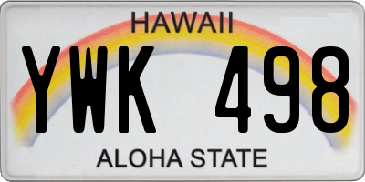 HI license plate YWK498