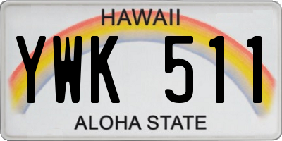 HI license plate YWK511