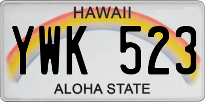 HI license plate YWK523