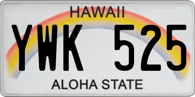 HI license plate YWK525