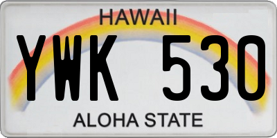 HI license plate YWK530