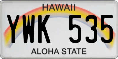 HI license plate YWK535