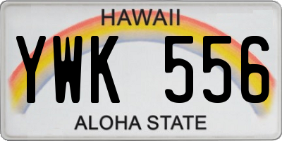HI license plate YWK556