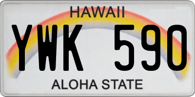 HI license plate YWK590