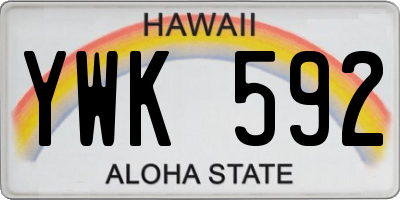 HI license plate YWK592