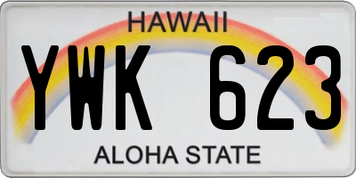 HI license plate YWK623
